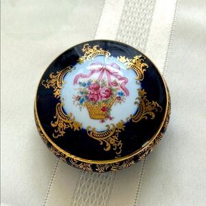 Vintage Limoges Castel Floral Basket Decorative Box